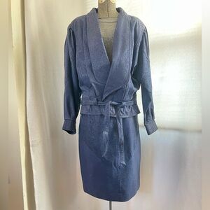 Vintage Berman’s blue leather jacket and skirt set